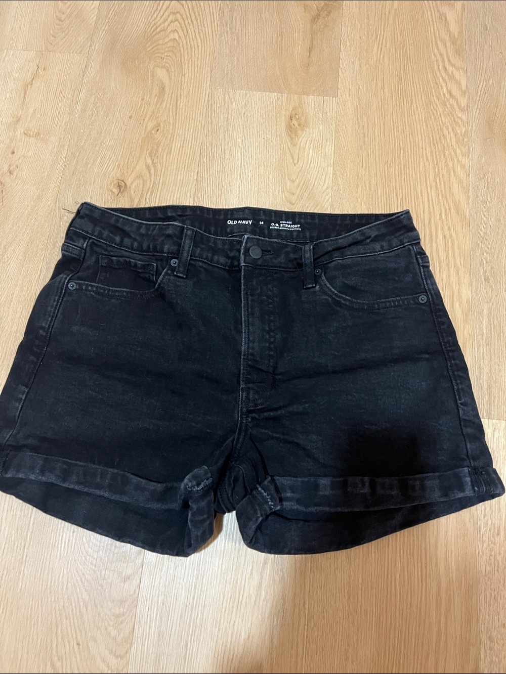 Old Navy Women's Black Denim Cuffed Shorts